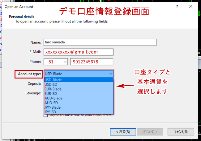 TitanFXデモ口座タイプ
