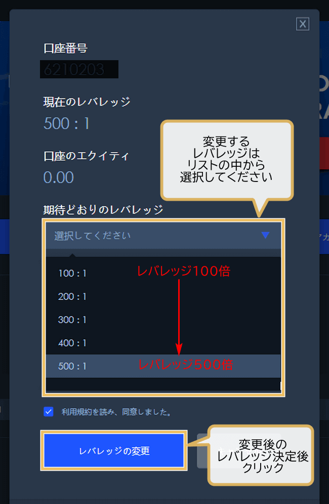 レバレッジ変更２