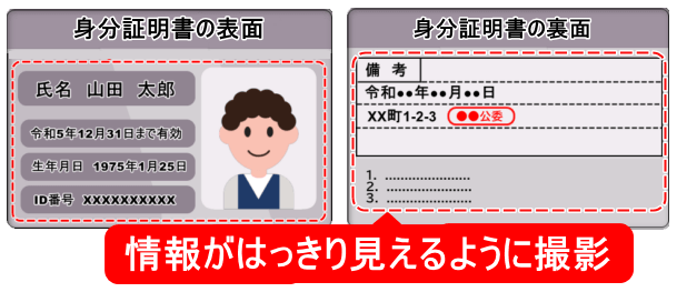 TTCM_身分証明書の表面、裏面写真を撮影