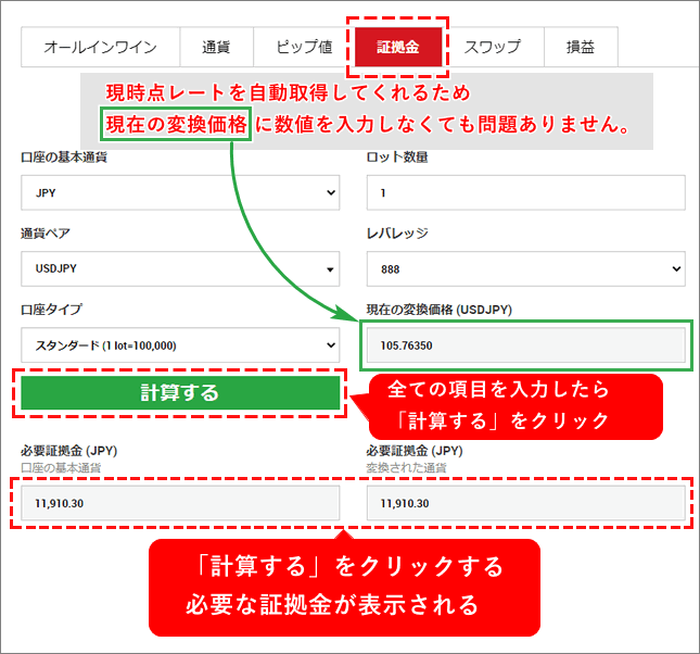 XM必要証拠金＿証拠金計算機
