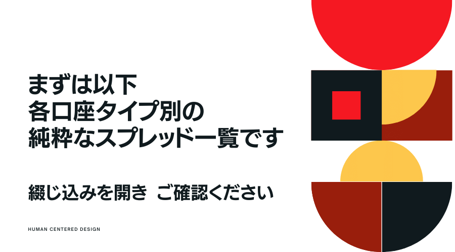 XMTrading各口座の純粋なスプレッド一覧