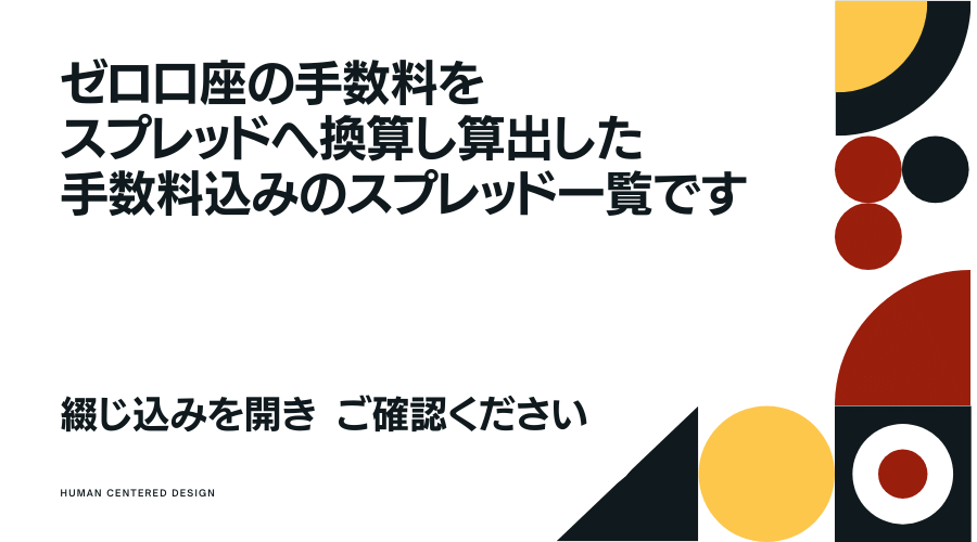 XMTradingの手数料を加味したスプレッド一覧