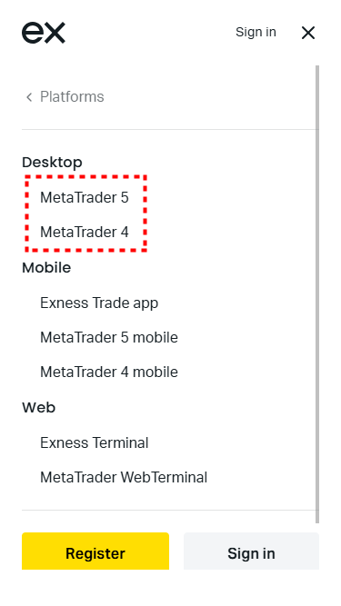 Exness追加口座_MT4ダウンロード_mb1.3
