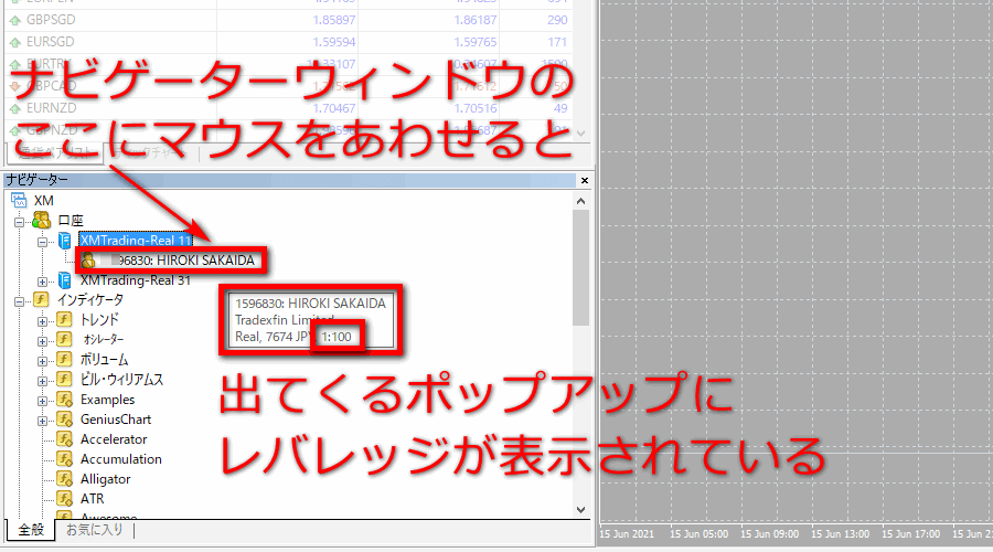 XMTradingレバレッジ確認方法MT4/MT5