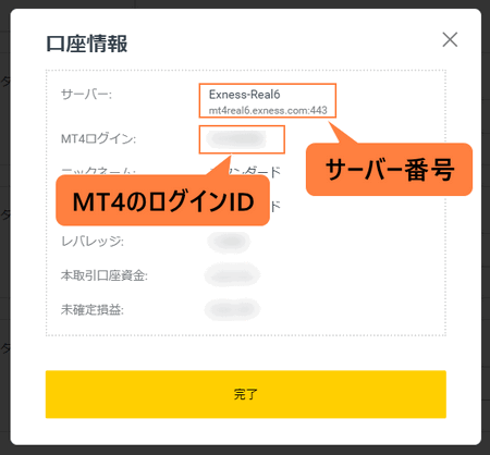 Exness＿MT4口座情報