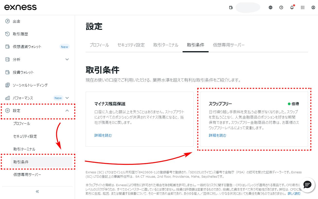 Exnessスワップポイント_スワップフリー_pc1