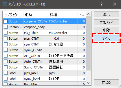 MT4オブジェクトリスト