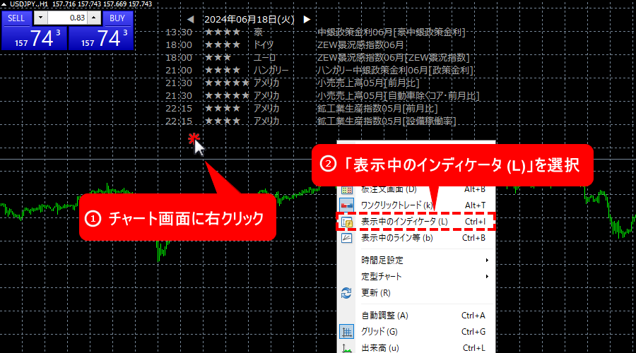 パラメーターの位置