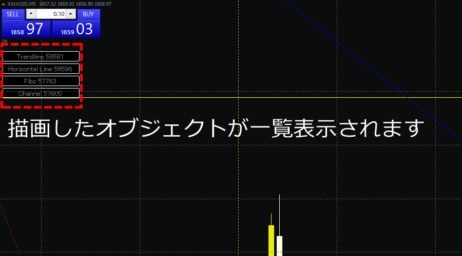 オブジェクトが一覧で表示される