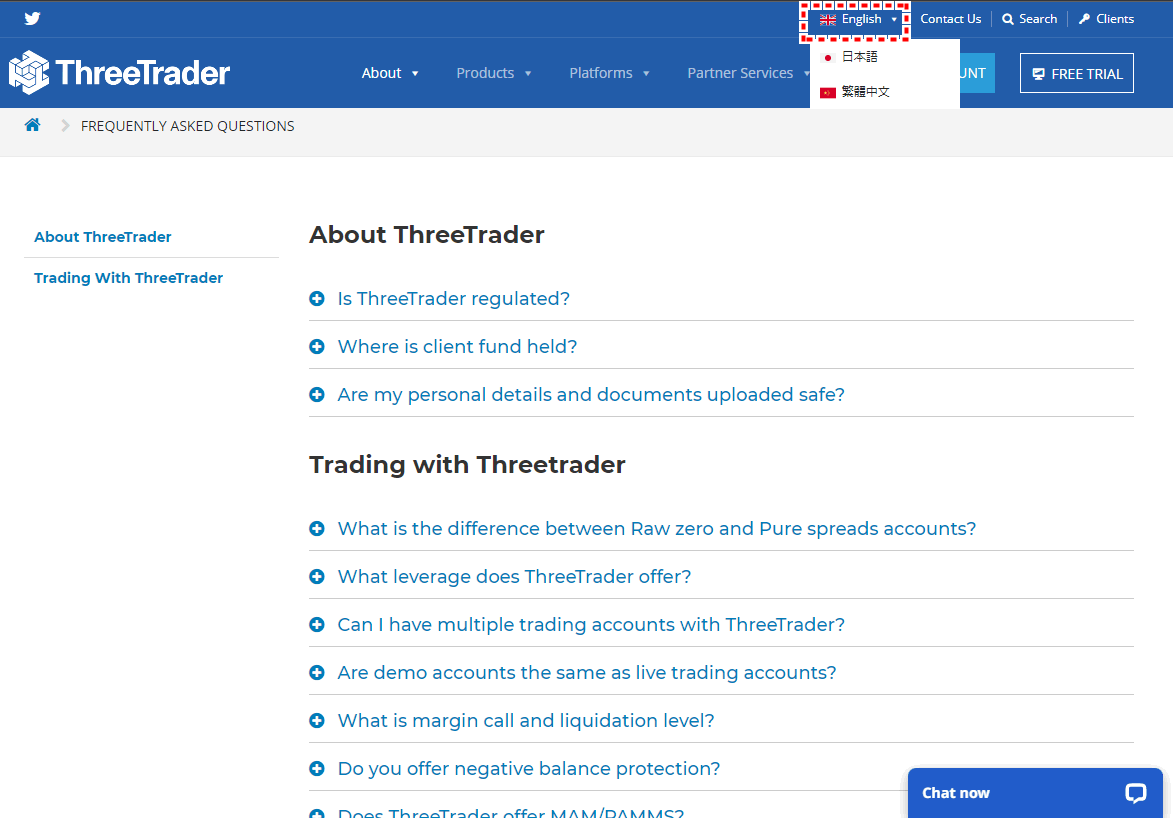 ThreeTrader_サポート言語変更_pc2