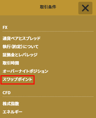 GEMFOREX_スワップポイント情報_スマホ画面