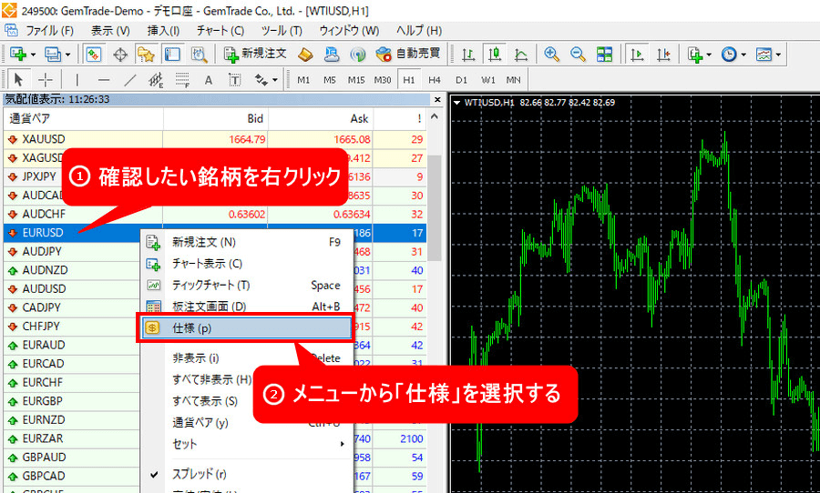 GEMFOREX_スワップポイント_MT4仕様_パソコン画面