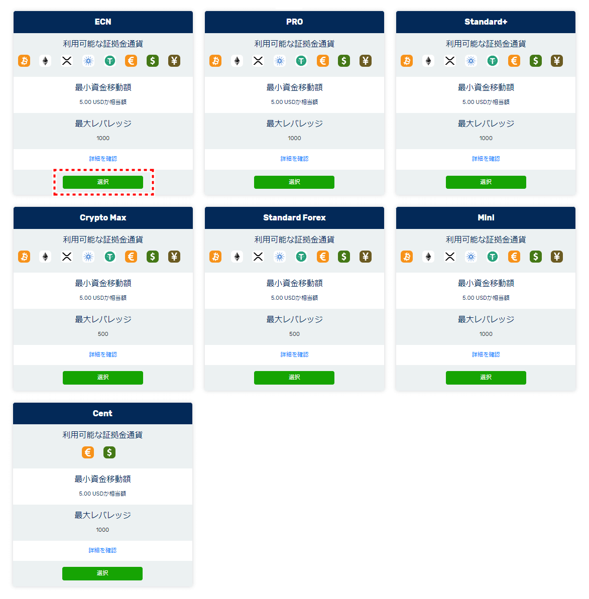 FXGT_追加口座開設_口座タイプを選択_pc3