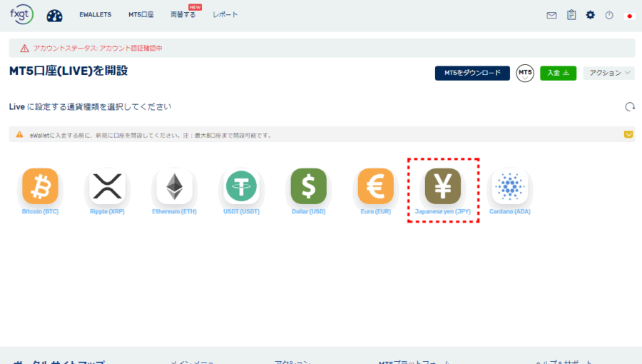 FXGT_口座開設通貨タイプ選択_pc12