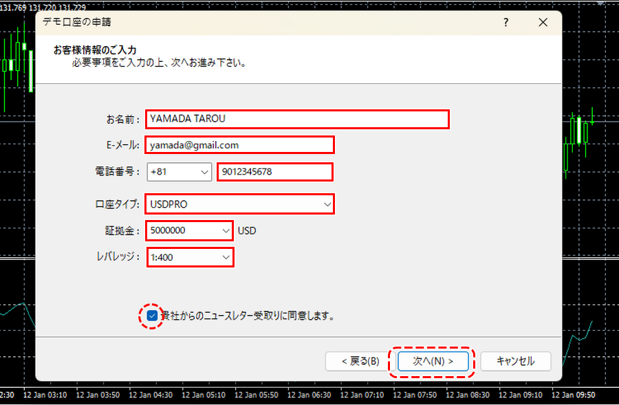 アクシデモ口座作成4