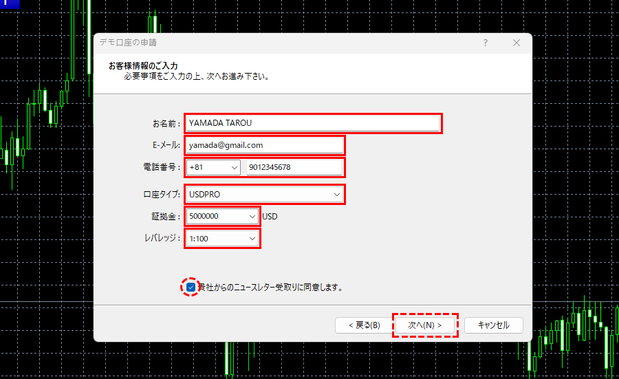 アクシデモ口座作成4