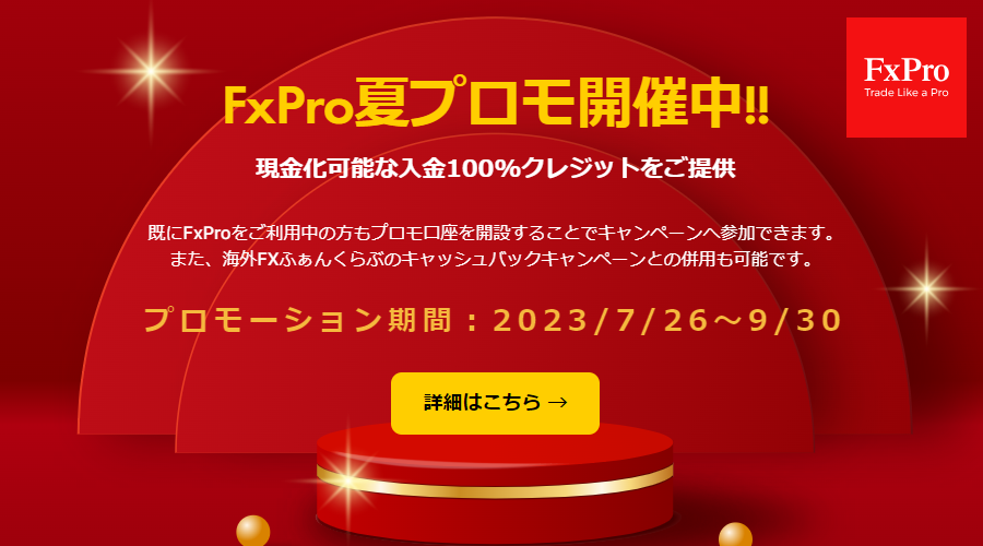 FxPro夏プロモ2023!入金100％クレジット