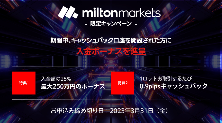 海外FXふぁんくらぶ限定特別キャンペーンmiltonmarkets