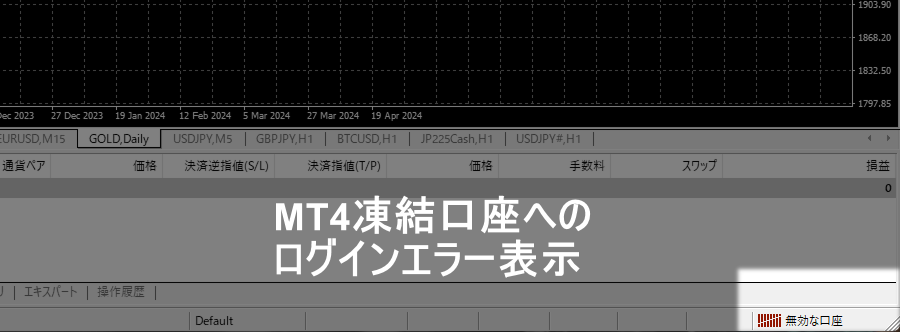 XM口座凍結MT4エラー_パソコン画面