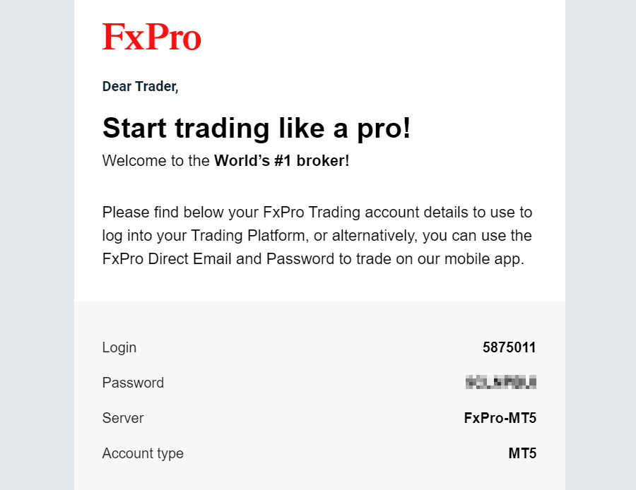 FxPro_追加口座開設_追加口座開設の情報メール_パソコン画面