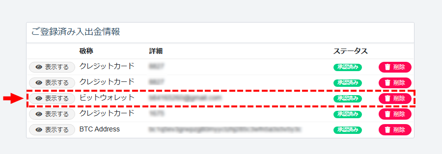 TTCM入金方法_bitwallet情報の登録確認_パソコン画面