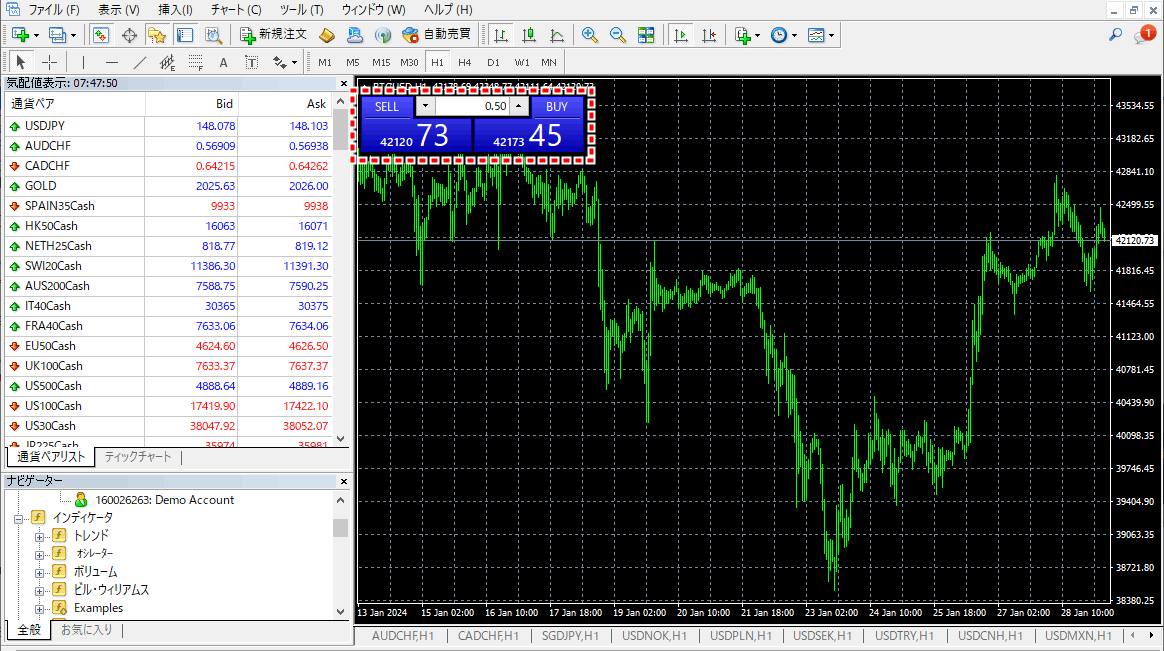 XMビットコイン_MT4注文方法_pc7