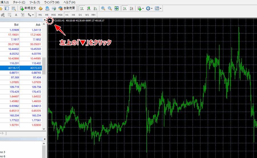 XMビットコイン_MT4注文方法_1