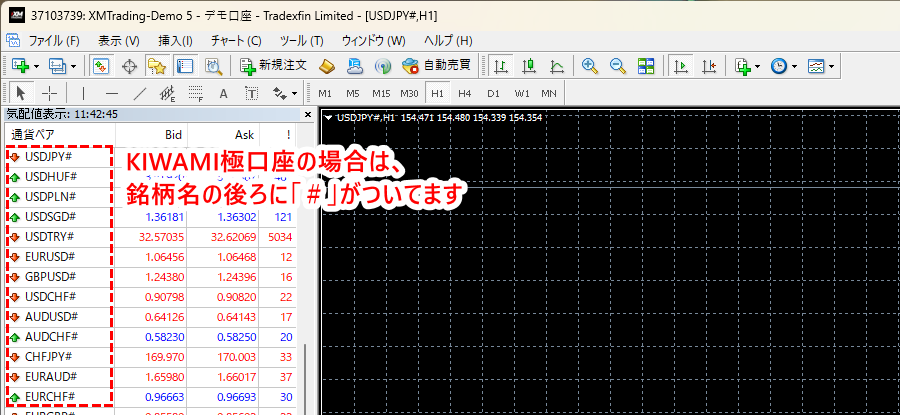 XM_デモ口座よくある質問_kiwami口座の銘柄