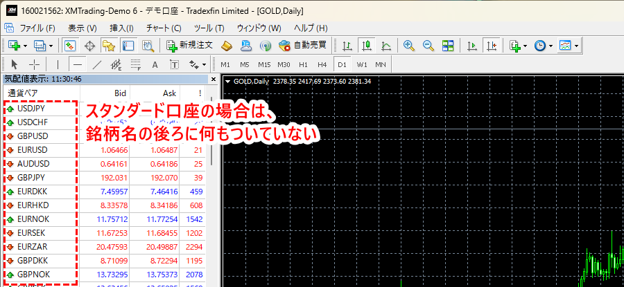 XM_デモ口座よくある質問_スタンダード口座の銘柄