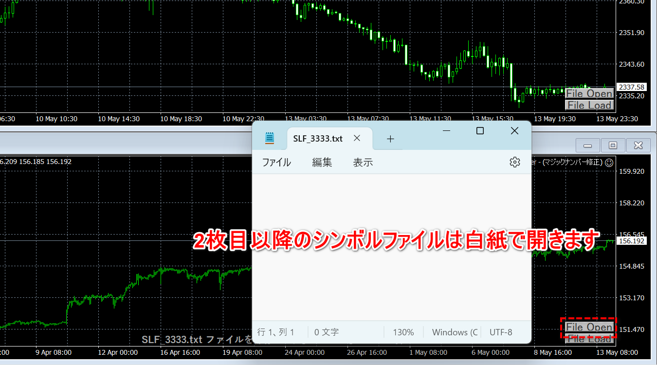 2枚目以降のシンボルファイルが白紙で開いた画像