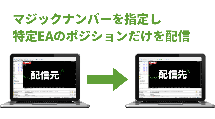 マジックナンバーによる特定EA配信機能：解説図