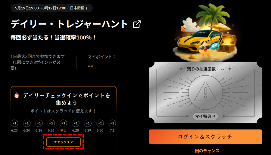 bybitキャンペーン_毎日のチェック_パソコン画面